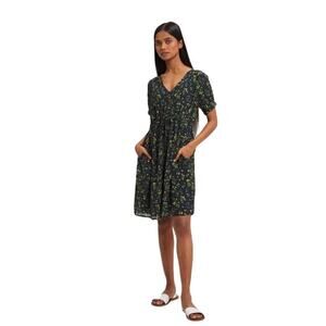 Reistor for Madewell Short Drawstring Dress, medium, emerald fields, cottagecore